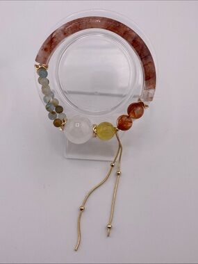 Fire Quartz Half-Bangle Bracelet - The Gem Studio
